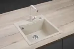 Granitový dřez bez odkapu DG00C50be Cubis BÉŽOVÝ