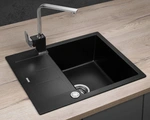 Granitový dřez s odkapem DG05C45bc Cubis ČERNÝ