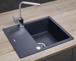 Granitový dřez s odkapem DG05C45dg Cubis TMAVĚ ŠEDÝ