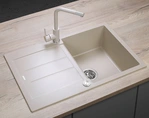 Granitový dřez s odkapem DG10C45be Cubis BÉŽOVÝ