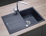 Granitový dřez s odkapem DG10C45dg Cubis TMAVĚ ŠEDÝ
