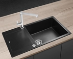 Granitový dřez s odkapem DG10L60bc Linea ČERNÝ