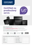 Certifikát prodlouženého servisu 5 let bez starostí